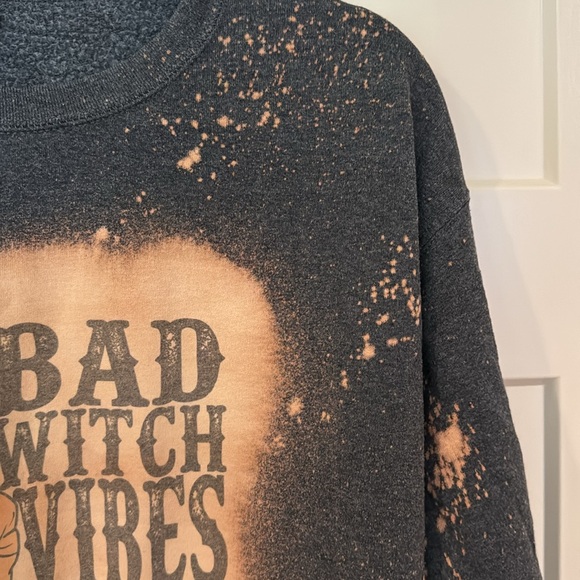 “Bad Witch Vibes” blue sweatshirt purchased from a boutique. Size L . - Picture 4 of 5